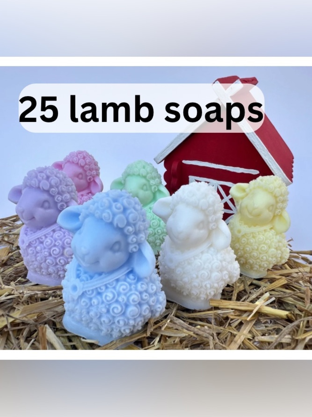 25 Adorable Soaps handmade lamb or sheep soap. Cute useful party favours/gifts